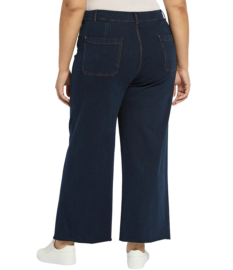 Lysse Plus Size Erin High Waisted Wide Leg Demin Ankle Leggings