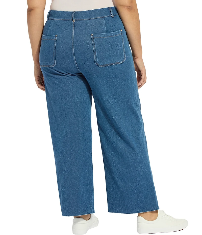 Lysse Plus Size Erin High Waisted Wide Leg Demin Ankle Leggings