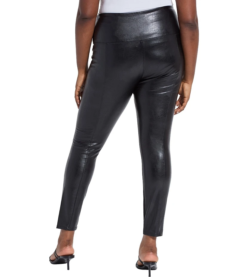 Lysse Textured Plus Size Faux Leather Skinny Leggings