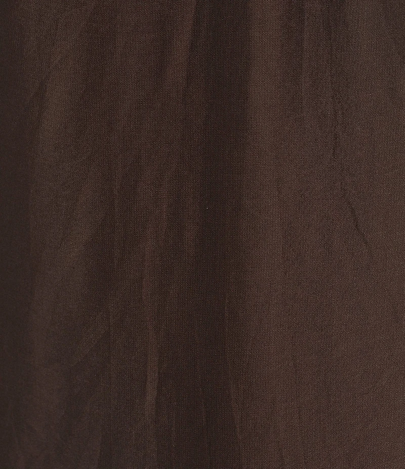 M Made in Italy Woven Silk V-Neck 3/4 Sleeve High/Low Hem Top