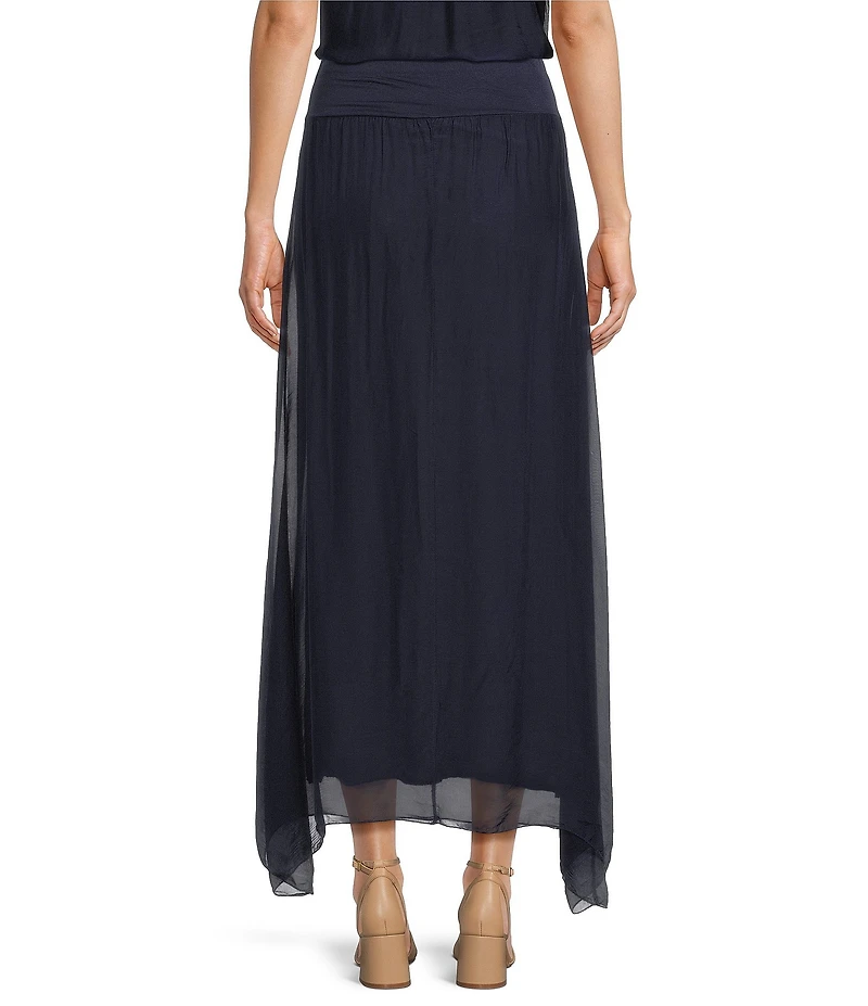 M Made in Italy A-Line Silky Midi Skirt