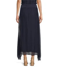 M Made in Italy A-Line Silky Midi Skirt
