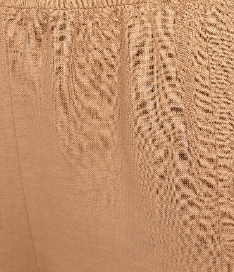 M Made In Italy Coordinating Mixed Media Linen Blend Wide leg Tiered Pants