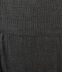 M Made in Italy Denim Wide Leg Smocked Waistband Jeans