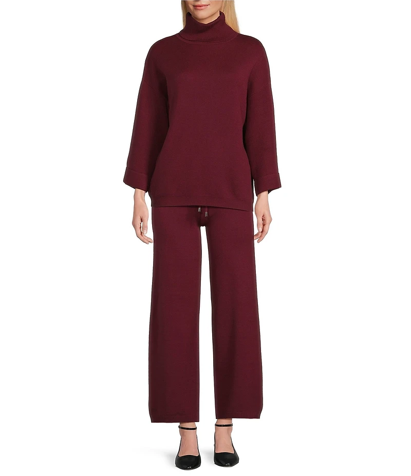 M Made in Italy Coordinating Double Knit Pull-On Straight Leg Pants