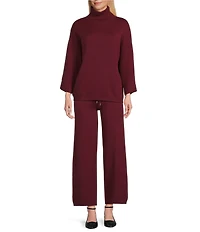 M Made in Italy Coordinating Double Knit Pull-On Straight Leg Pants