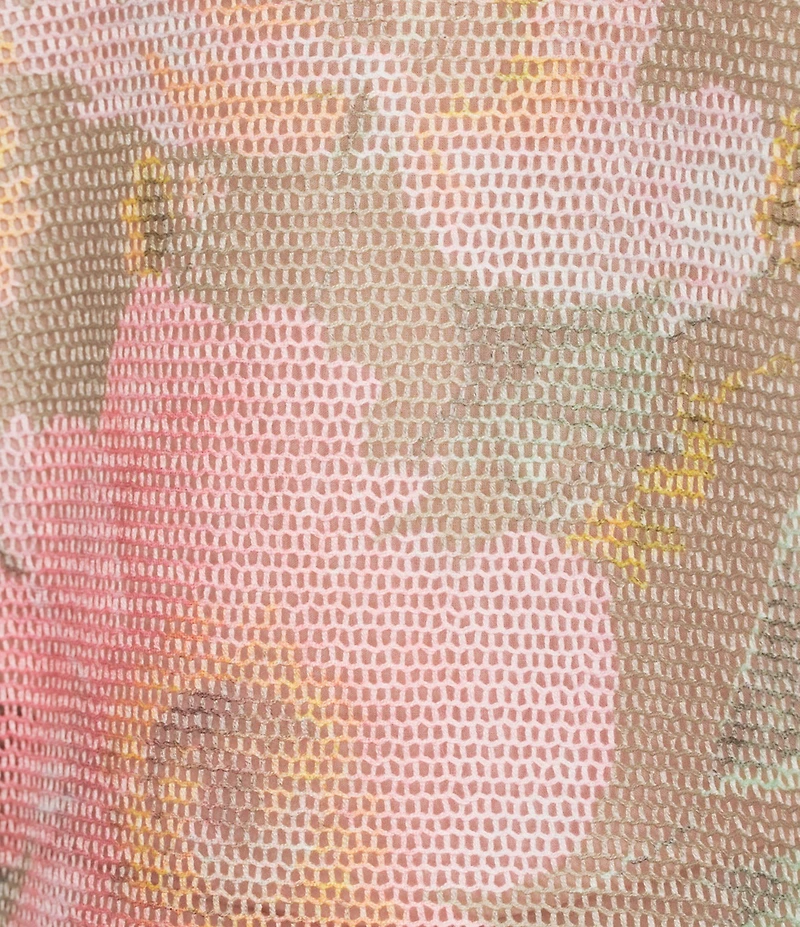 M Made in Italy Floral Knit Boat Neck Long Bat Sleeve Top