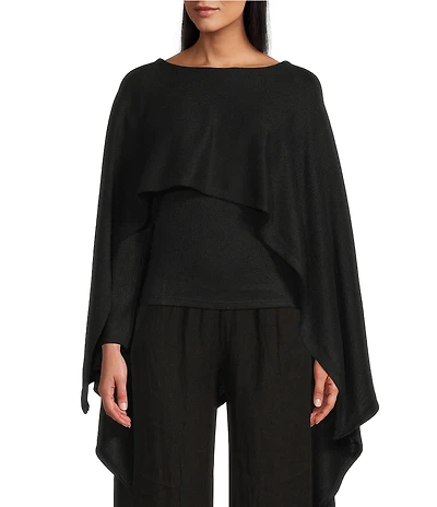 M Made in Italy Knit Integrated Cape Poncho