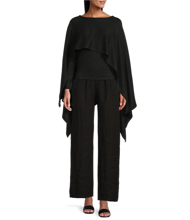 M Made in Italy Knit Integrated Cape Poncho