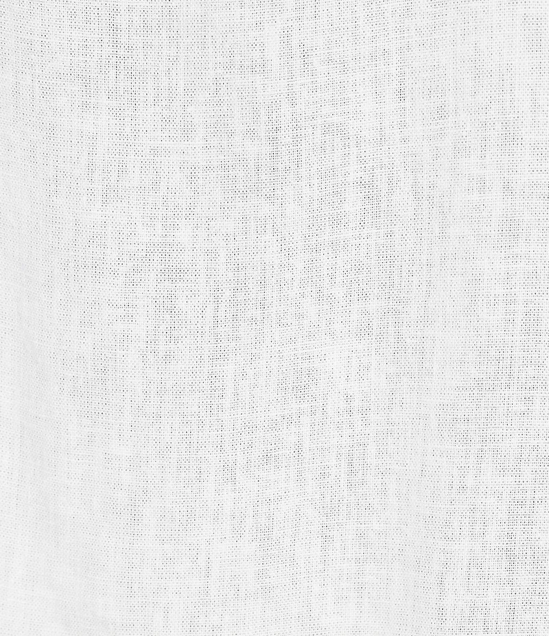 M Made in Italy Linen Blend Crew Neck Sleeveless Eyelet Trim Ruffle Hem Cami