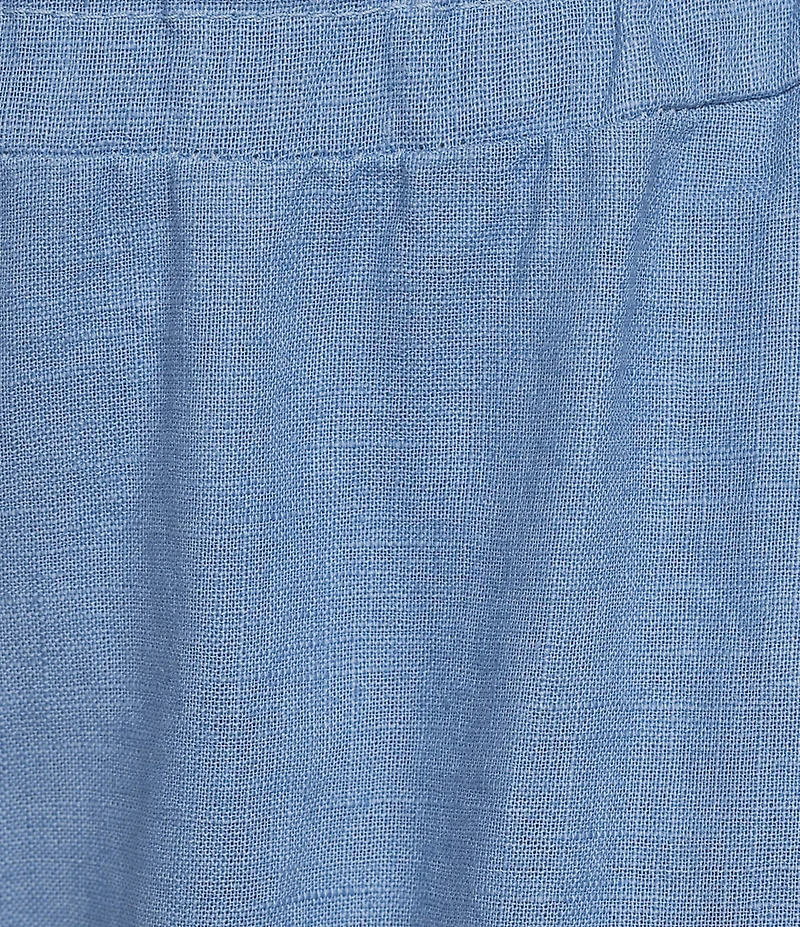 M Made In Italy Linen Blend Wide Leg Pull-On Cropped Pants