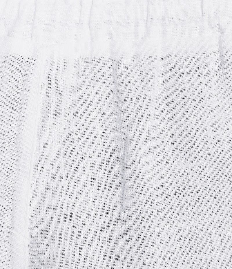 M Made In Italy Linen Blend Wide Leg Pull-On Cropped Pants