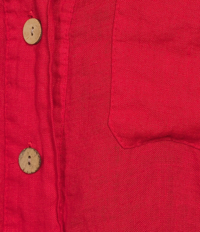 M Made in Italy Linen Point Collar Long Sleeve Button Front Jacket