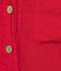 M Made in Italy Linen Point Collar Long Sleeve Button Front Jacket