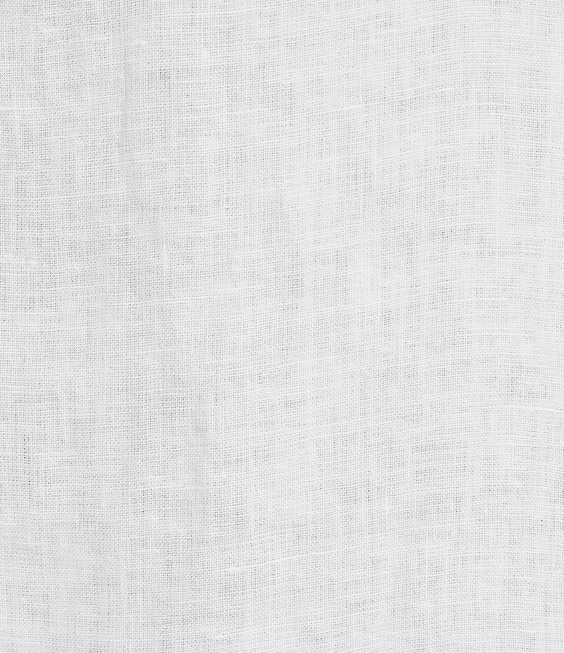 M Made In Italy Linen Ruffle V-Neck Short Sleeve High-Low Top