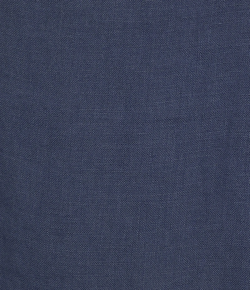 M Made in Italy Linen Ruffle V-Neck Short Sleeve High-Low Top