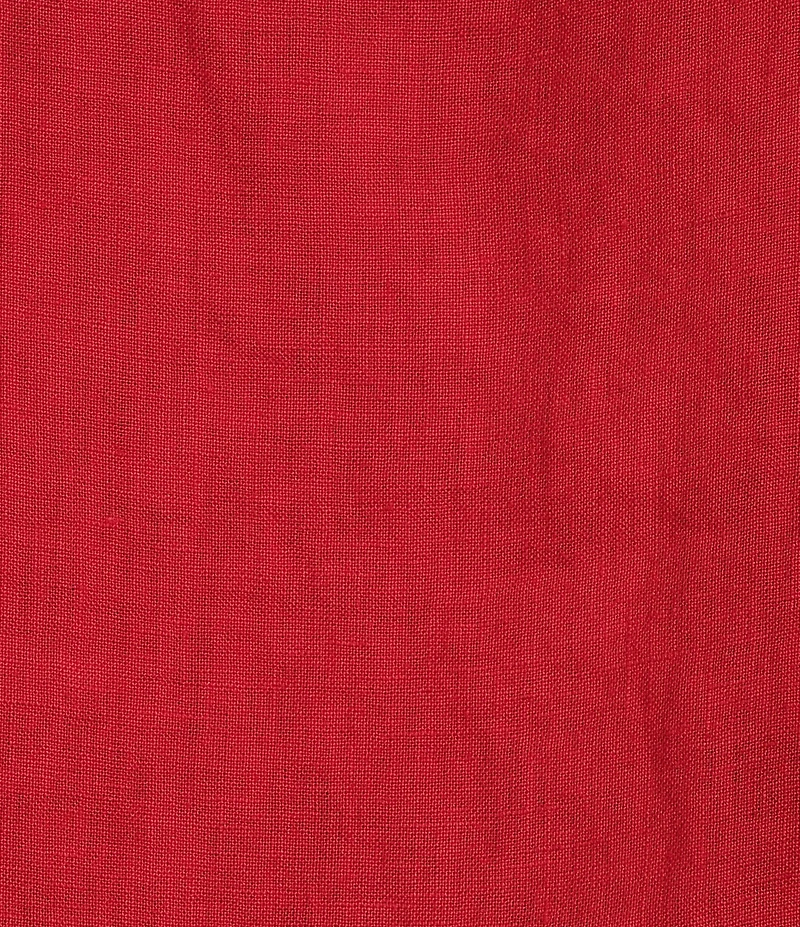 M Made in Italy Linen Ruffle V-Neck Short Sleeve High-Low Top