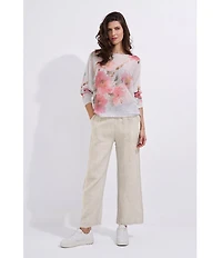 M Made In Italy Linen Straight Leg Drawstring Pants