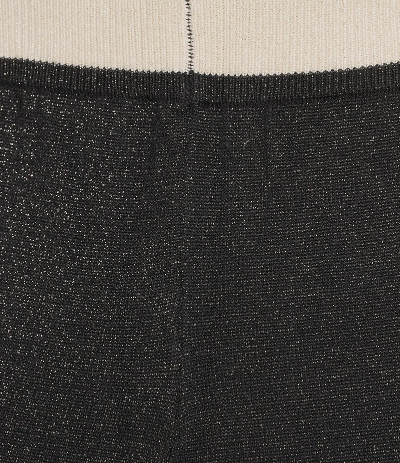 M Made in Italy Lurex Knit Pull-On Wide Leg Pants