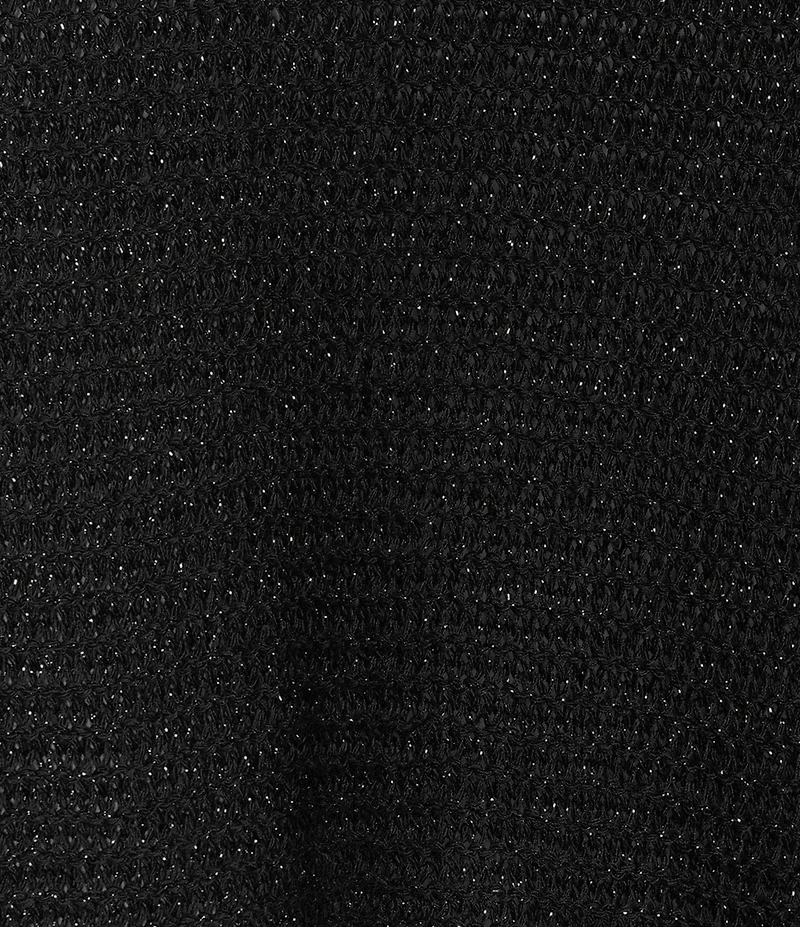 M Made in Italy Metallic Knit Boat Neck 3/4 Sleeve Top