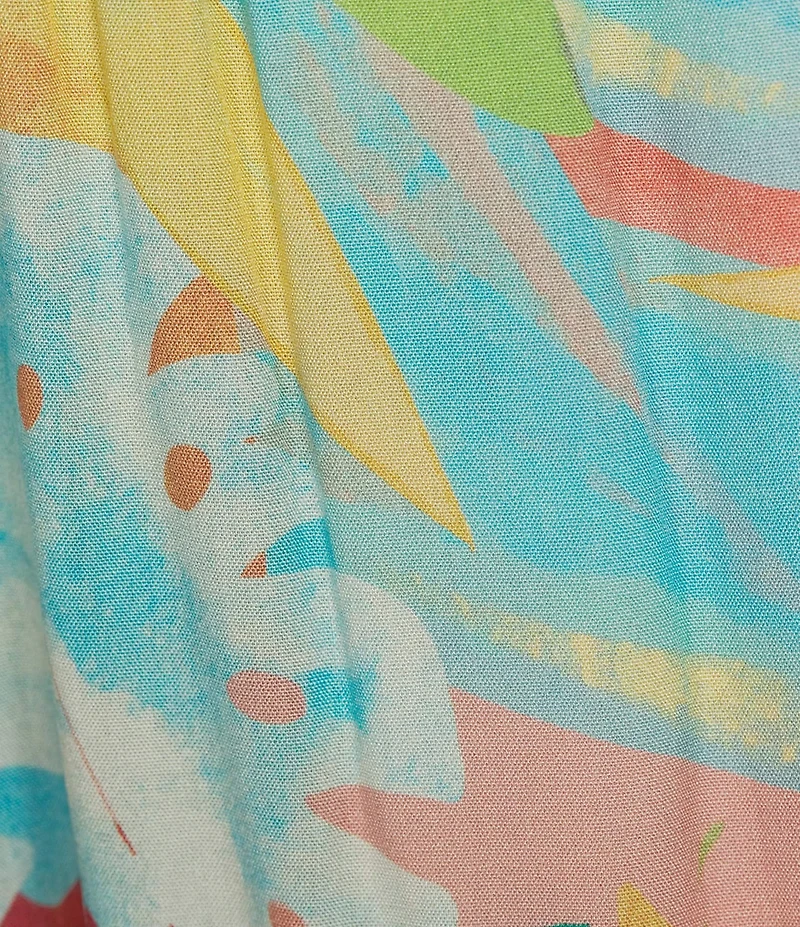 M Made in Italy Tropical Palm Print Wide Leg Pants