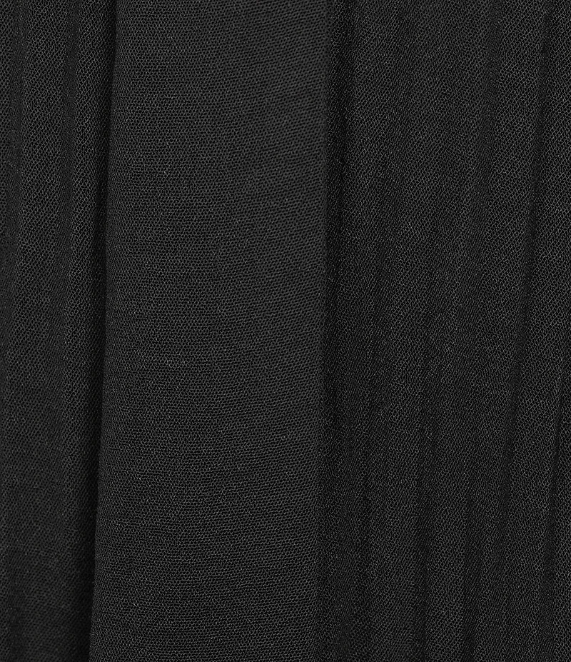M Made in Italy Pleated Tie Mock Neck Long Sleeve Blouse