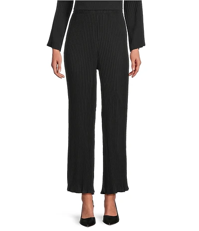 M Made in Italy Pleated Wide Leg Pull On Pants