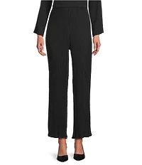 M Made in Italy Pleated Wide Leg Pull On Pants