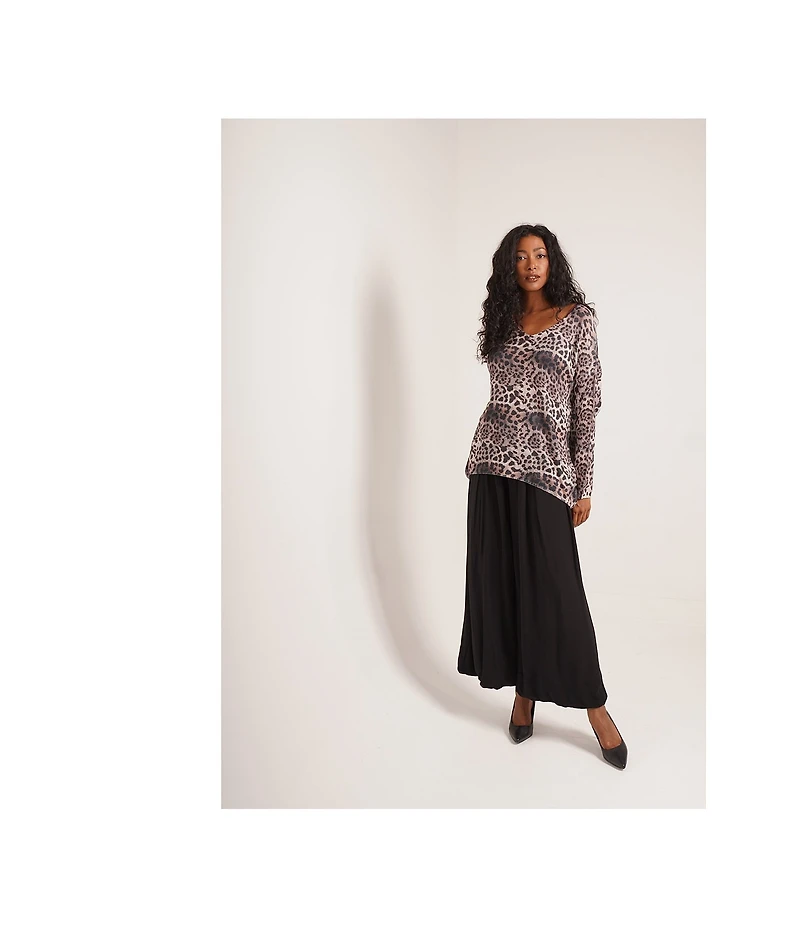 M Made in Italy Pull-On Pleated Ankle Coordinating Wide Leg Pants