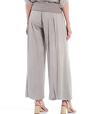 M Made in Italy Pull-On Pleated Ankle Coordinating Wide Leg Pants