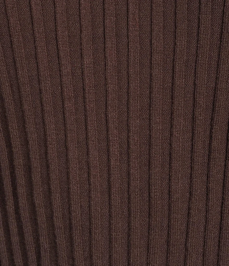 M Made In Italy Ribbed Knit Crew Neck Long Sleeve Sweater