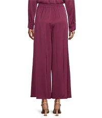 M Made in Italy Satin Coordinating Pull-On Wide Leg Pants