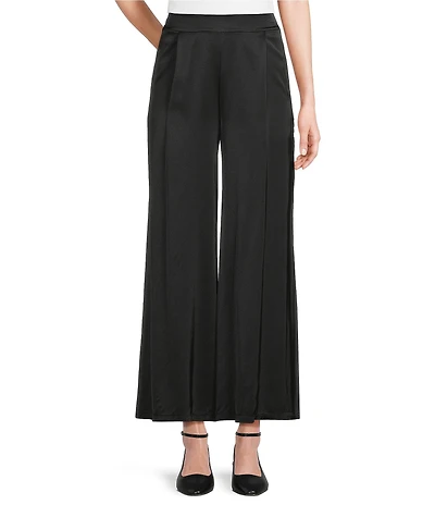 M Made in Italy Satin Coordinating Pull-On Wide Leg Pants