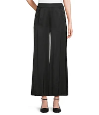 M Made in Italy Satin Coordinating Pull-On Wide Leg Pants