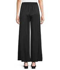 M Made in Italy Satin Coordinating Pull-On Wide Leg Pants