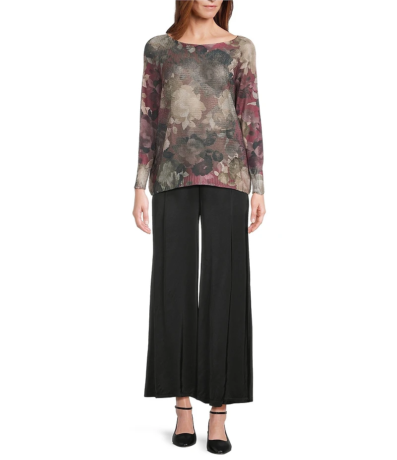 M Made in Italy Satin Coordinating Pull-On Wide Leg Pants