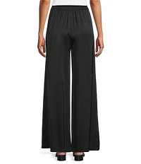 M Made in Italy Satin Coordinating Pull-On Wide Leg Pants