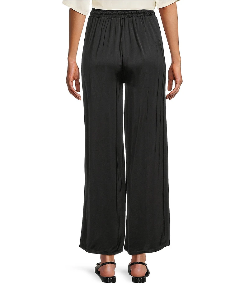 M Made in Italy Satin Wide Leg Pants