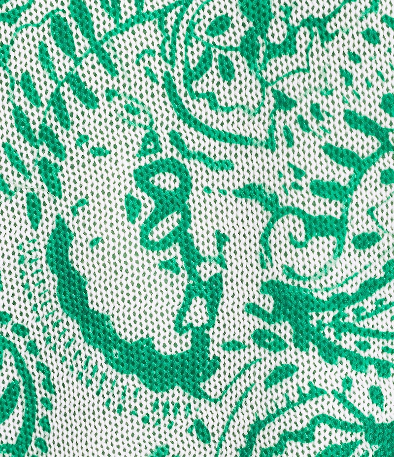 M Made in Italy Boat Neck Long Sleeve Paisley Print Knit Sweater