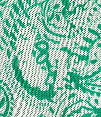 M Made in Italy Boat Neck Long Sleeve Paisley Print Knit Sweater