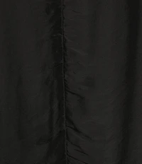 M Made in Italy Silky Crew Neck Short Sleeve Banded Hem Poncho Top