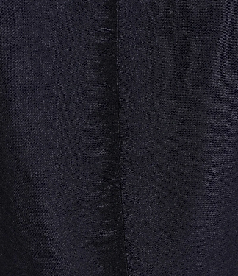 M Made in Italy Silky Crew Neck Short Sleeve Banded Hem Poncho Top