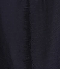 M Made in Italy Silky Crew Neck Short Sleeve Banded Hem Poncho Top