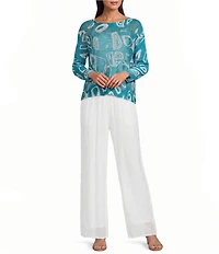 M Made in Italy Silky Wide Leg Pull-On Pants