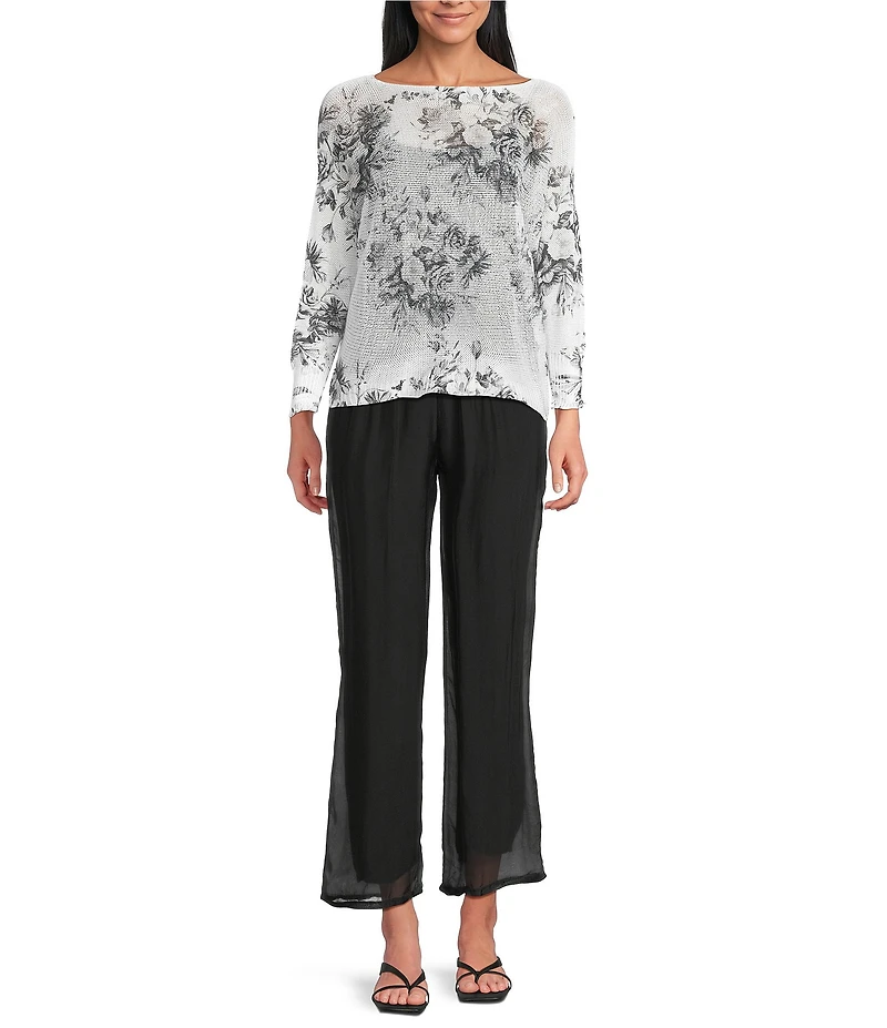 M Made in Italy Silky Wide Leg Pull-On Pants