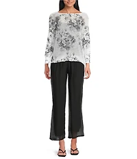 M Made in Italy Silky Wide Leg Pull-On Pants