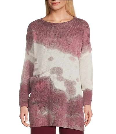 M Made in Italy Spray Paint Crew Neck Long Sleeve Sweater