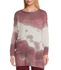 M Made in Italy Spray Paint Crew Neck Long Sleeve Sweater