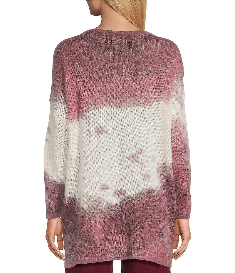 M Made in Italy Spray Paint Crew Neck Long Sleeve Sweater