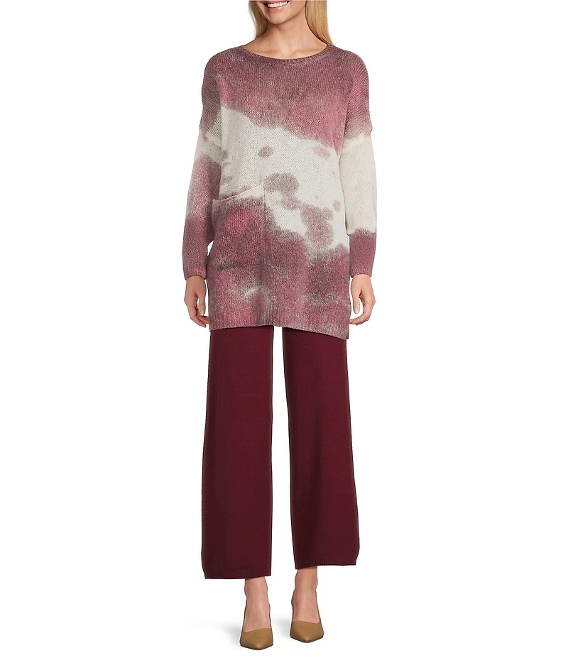 M Made in Italy Spray Paint Crew Neck Long Sleeve Sweater